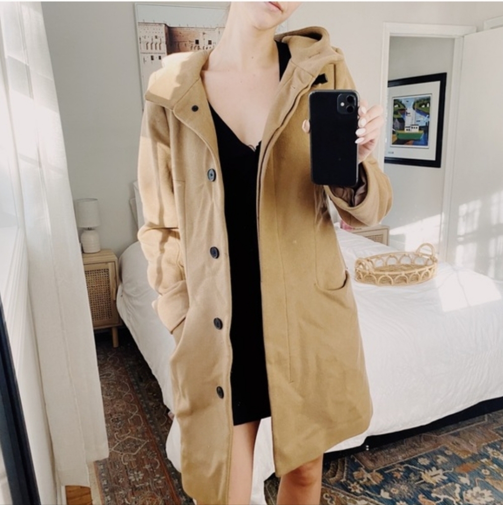 Aritzia Babaton Pearce Pea Coat Hooded Wool & Cashmere